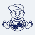 Naklejka na samochd z imieniem dziecka - Chopiec w zodiaku Ryb